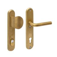 Intersteel SKG3 veiligheidsbeslag Luzern deurgreep/klink PC 92mm met kerntrekbeveiliging PVD messing getrommeld - thumbnail