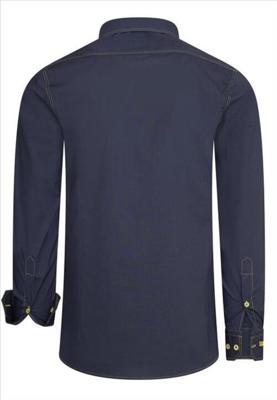 Italian Style - Heren Overhemd - Antraciet Navy - Casual - Style-Italy Italian Style - Heren Overhemd - Antraciet Navy - Casual - Style-Italy