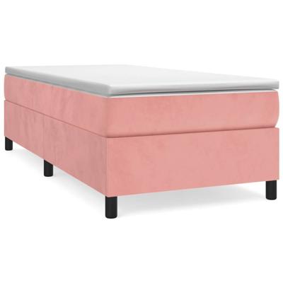 Boxspring met matras fluweel roze 90x200 cm