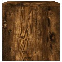 Nachtkastje 40x30x30 cm bewerkt hout gerookt eikenkleurig - thumbnail