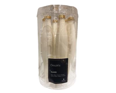 Ijspegel glas d3h15 cm wlwt ass 6st kerst Decoris - Decoris