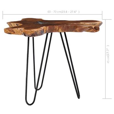 VidaXL Salontafel 70x45 cm massief teakhout en polyresin