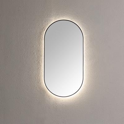 Spiegel Sanilux Ovaal Met Direct LED 3 Kleuren Instelbaar 90x45 cm Mat Zwart Sanilux