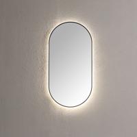 Spiegel Sanilux Ovaal Met Direct LED 3 Kleuren Instelbaar 90x45 cm Mat Zwart Sanilux - thumbnail