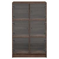 Hoge kast met deuren 68x37x109 cm bewerkt hout bruin eikenkleur - thumbnail