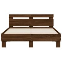 Bedframe met hoofdeinde bruin eikenkleur 120x190 cm - thumbnail