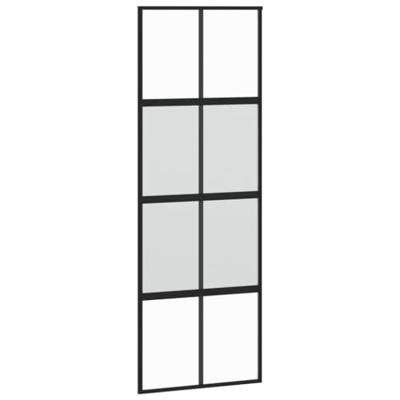 VidaXL Schuifdeur 76x205 cm gehard glas en aluminium zwart - thumbnail