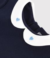 Korte mouwen katoenen kinderjurk PETIT BATEAU marineblauw - thumbnail