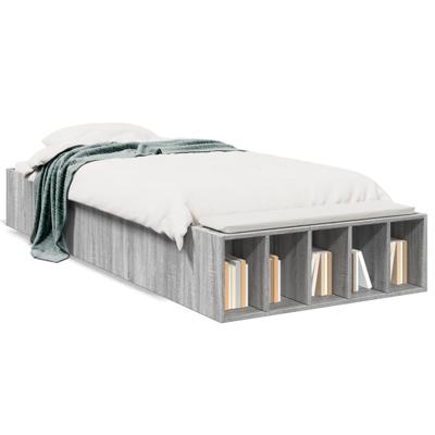 Bedframe bewerkt hout grijs sonoma eikenkleurig 100x200 cm - thumbnail