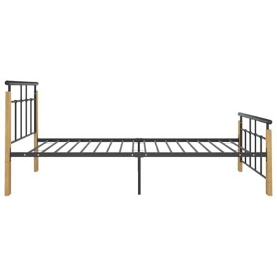 VidaXL Bedframe metaal en massief eikenhout 90x200 cm VidaXL Bedframe metaal en massief eikenhout 90x200 cm