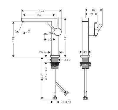 Hansgrohe Tecturis E 150 Fine CoolStart ééngreeps wastafelmengkraan met PushOpen, Brushed Bronze