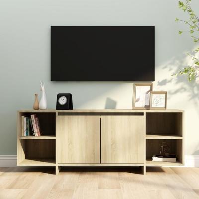 Tv-meubel 130x35x50 cm bewerkt hout sonoma eikenkleurig