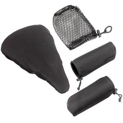 Ergotec zadeldek handvaten universeel stadsfiets zwart 2-delig Ergotec zadeldek handvaten universeel stadsfiets zwart 2-delig