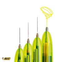 Balpen Bic 4kleuren medium fluor geel | 12 stuks - thumbnail