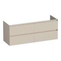 Brauer Inspire - Onderkast - 140 cm - met 4 Softclose Lades Greeploos en 2 Sifon Uitsparingen - Mat Beige - thumbnail