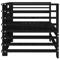 Tuinstoelen 2 st massief grenenhout zwart - thumbnail