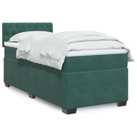 Boxspring met matras fluweel donkergroen 90x190 cm - thumbnail