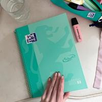 Oxford School Touch Europeanbook spiraalblok, ft A4+, 160 bladzijden, geruit 5 mm, pastel turquoise - thumbnail