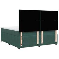 Boxspring met matras fluweel donkergroen 200x200 cm - thumbnail