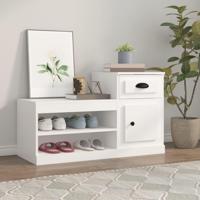 Schoenenkast 100x42x60 cm bewerkt hout wit - thumbnail