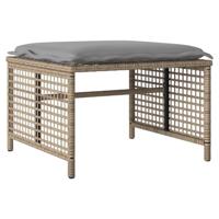 4-delige Loungeset met kussens poly rattan en glas beige - thumbnail