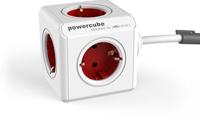 PowerCube Extended stekkerblok rood 5 stopcontacten 3,0M - thumbnail