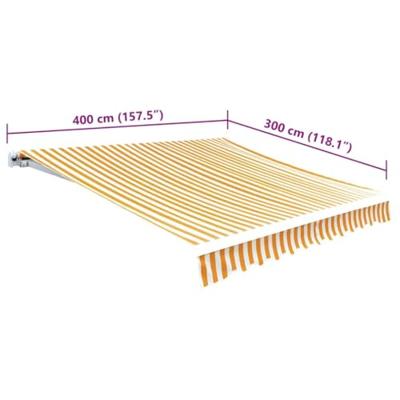 VidaXL Luifeldoek 4x3 m canvas zonnebloemgeel en wit