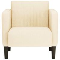Fauteuil met armleuningen 54 cm corduroy stof crmekleurig - thumbnail
