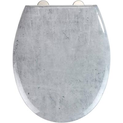 Wenko Wc-bril Concrete 37 X 44,5 Cm Duroplast Grijs Wenko Wc-bril Concrete 37 X 44,5 Cm Duroplast Grijs