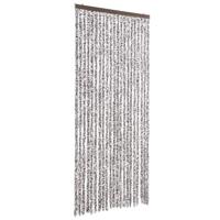 VidaXL Vliegengordijn 90x200 cm chenille bruin en beige - thumbnail
