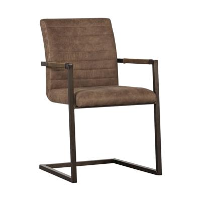 WOOOD Eetkamerstoel 'Bas' Lederlook, kleur Taupe WOOOD Eetkamerstoel 'Bas' Lederlook, kleur Taupe