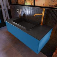 Badkamermeubelset Mondiaz Erin 100 cm met 1 Lade met RIDGE Wastafel Midden Urban met 1 kraangat Greeploos Mat Jeans - thumbnail