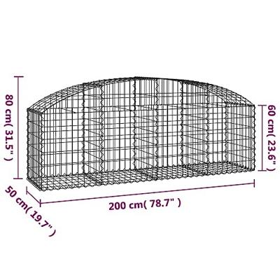 Schanskorf gewelfd 200x50x60/80 cm gegalvaniseerd ijzer Schanskorf gewelfd 200x50x60/80 cm gegalvaniseerd ijzer