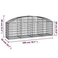 Schanskorf gewelfd 200x50x60/80 cm gegalvaniseerd ijzer - thumbnail