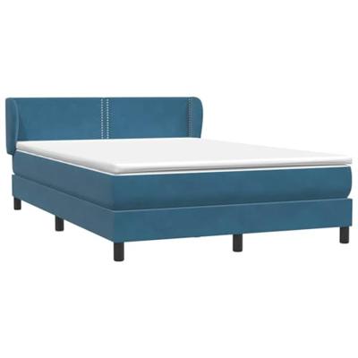 Boxspring met matras fluweel donkerblauw 160x210 cm