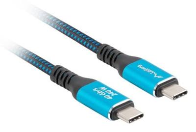 Lanberg USB-C kabel M/M USB4 2,0m 240W 8K 60Hz zwart/blauw