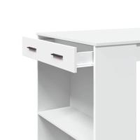 Bartafel 102x70x103,5 cm bewerkt hout wit - thumbnail