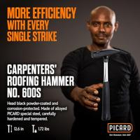 Picard Lathamer | kopgewicht 600 g zonder magneet | gefreesde stalen buis zwart gelakt | 1 stuk - 0060010 0060010 - thumbnail