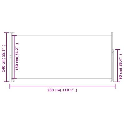 Windscherm uittrekbaar 140x300 cm crmekleurig Windscherm uittrekbaar 140x300 cm crmekleurig