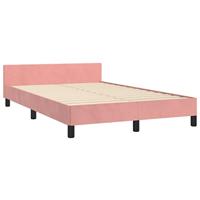 Bedframe met hoofdeinde fluweel roze 120x200 cm - thumbnail