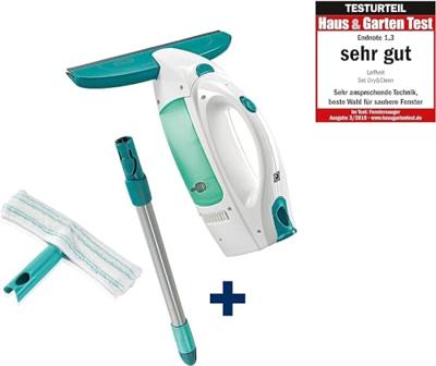 Leifheit dry en clean raamzuiger met steel 43 cm en inwasser click systeem