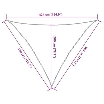 Zonnezeil 3x3x4,24 m 100% polyester oxford lichtgrijs