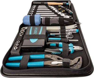HAZET Lederen tas voor gereedschap | met assortiment 1520/64 | 1/4 inch (6,3 mm) zeskant massief, 1/4 inch (6,3 mm) vierkant hol| 64-delig | 3-19 |