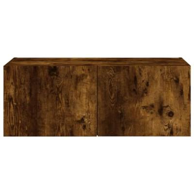 Tv-wandmeubel met LED-verlichting 80x35x31 cm gerookt eiken Tv-wandmeubel met LED-verlichting 80x35x31 cm gerookt eiken