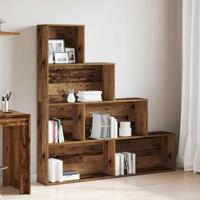 Boekenkast 157x24x160 cm bewerkt hout oud houtkleurig - thumbnail