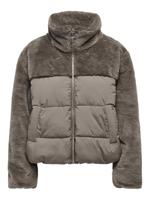 Only Onlwanja Fur Puffer Mix Jacket Noos Otw Jackets Walnut - thumbnail