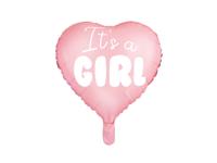 Folieballon Hart licht pink It's a girl 45cm - thumbnail