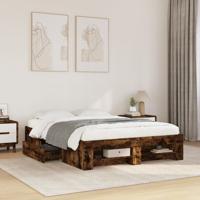 Bedframe zonder matras hout gerookt eikenkleurig 140x190 cm - thumbnail