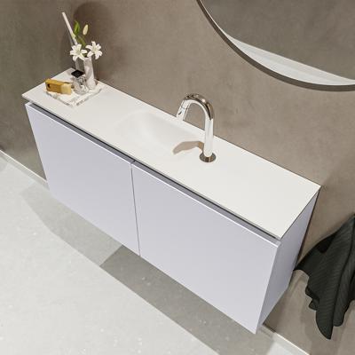 MONDIAZ TURE 100cm toiletmeubel cale. EDEN wastafel talc midden 1 kraangat