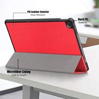 Lunso - Lenovo Tab M10 Plus Gen 3 (3e generatie) - Tri-Fold Bookcase hoes - Rood - thumbnail